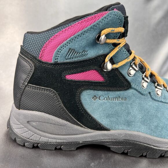 Columbia Newton Ridge Women’s 9.5 Hiking Boots Waterproof Teal Pink BL4552-343 - Picture 4 of 17